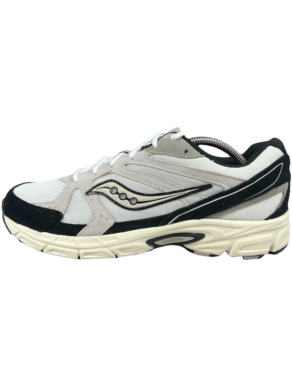 Saucony Ride Millennium Men’s Running Shoes Size 11 White Black Suede Sneakers
